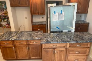 Granite topped kitchen island
