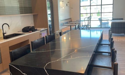 Quartz topped dining table