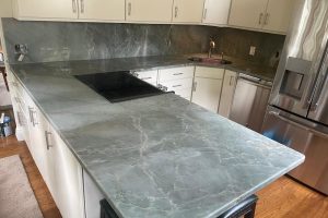 Quartzite countertop in a modern kitchen